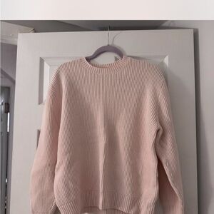 Hollister Ribbed Crewneck Sweater - Pale Pink